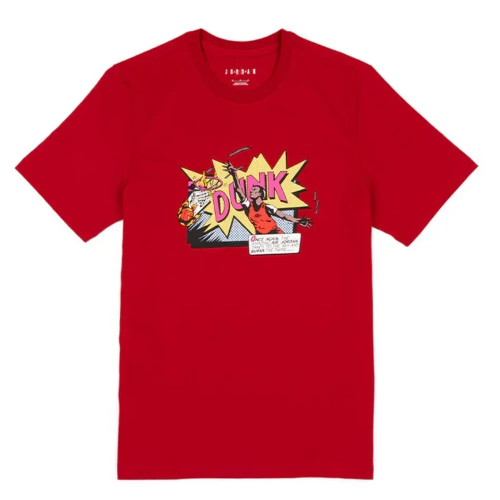 NWT Men's Jordan Brand Dunk Tee (Comic) Red FZ1939-687 (Size XXL)